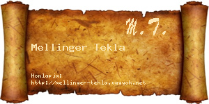 Mellinger Tekla névjegykártya